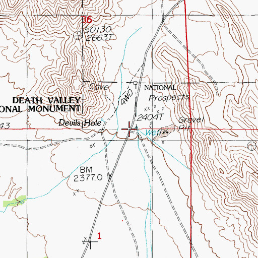 Topographic Map of D H Well, NV