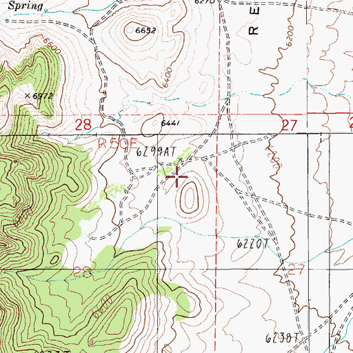 Topographic Map of Rose Spring, NV