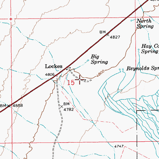 Topographic Map of Titus Ranch, NV