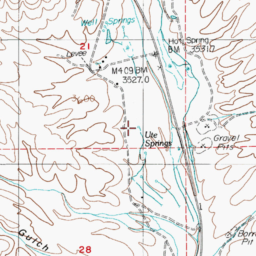 Topographic Map of Burrell Hot Spring, NV