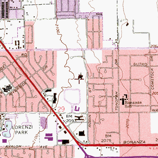 Topographic Map of Evangelical Free Church School, NV