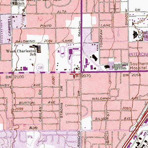 Topographic Map of Litl Scholar School, NV