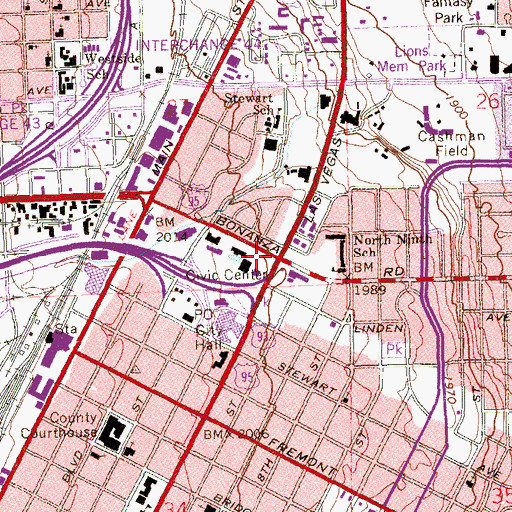 Topographic Map of Hebrew Academy, NV