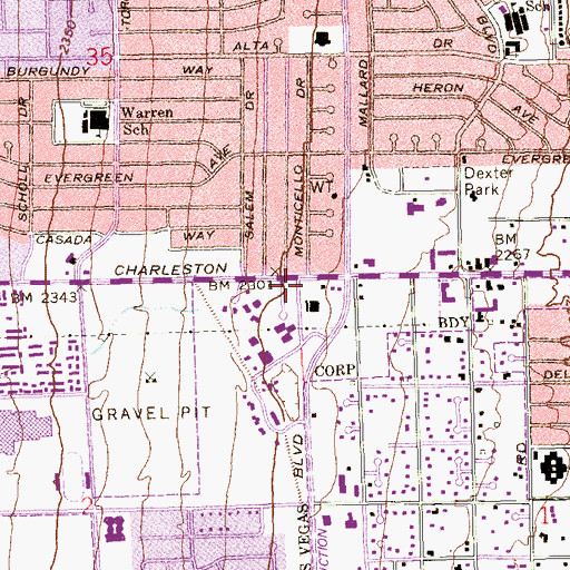 Topographic Map of Montessori Academy of Southern Nevada, NV