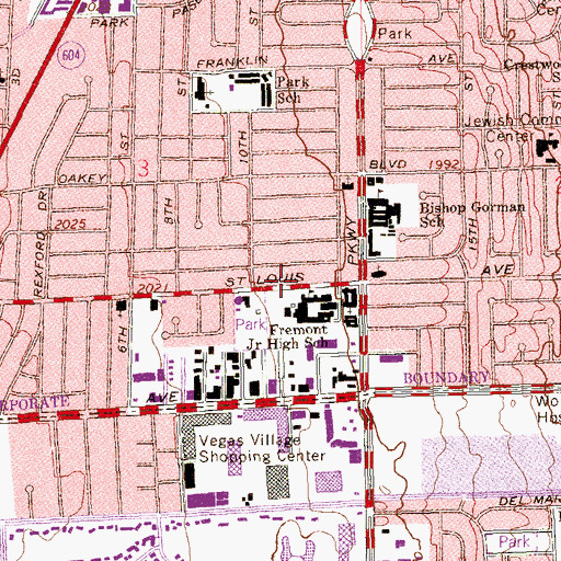 Topographic Map of Trinity Christian Schools, NV