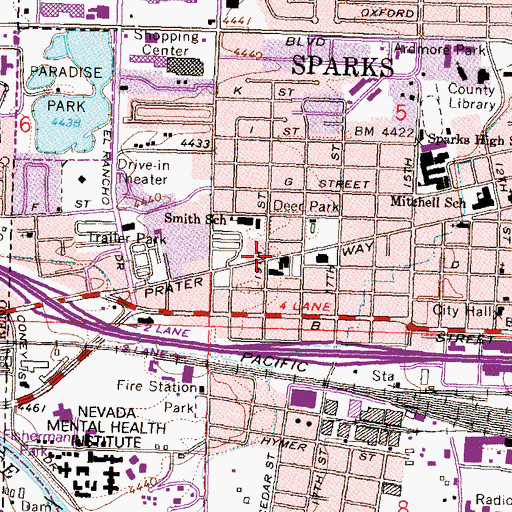 Topographic Map of Little Rascals School, NV