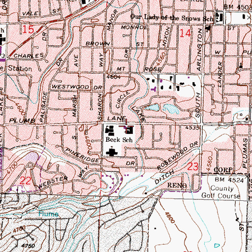 Topographic Map of Saint Johns Childrens Center, NV