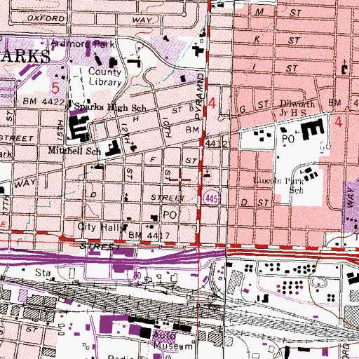 Topographic Map of Little Bear Nursery School/Kindergarten, NV