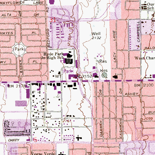 Topographic Map of Vineyard Christian Academy, NV