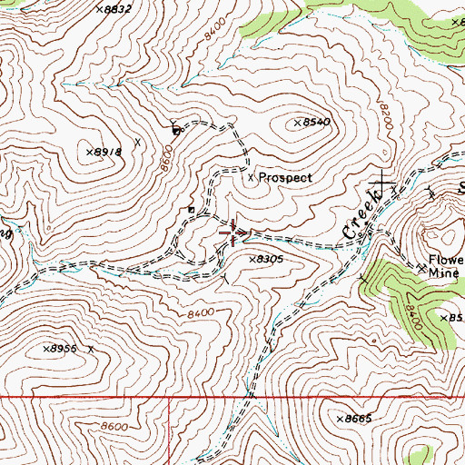 Topographic Map of San Pedros, NV