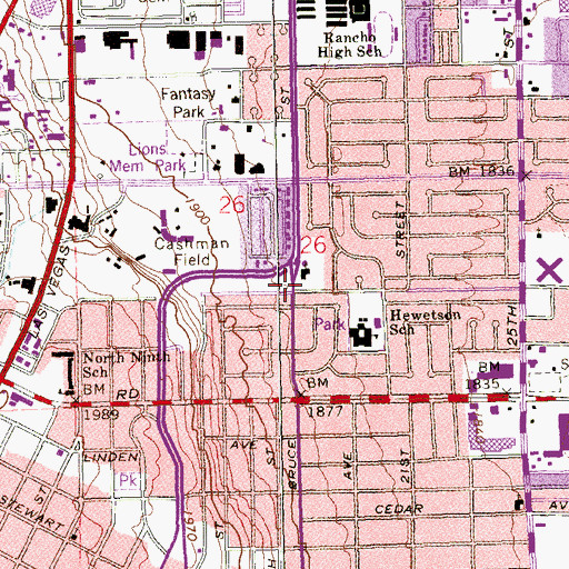 Topographic Map of Carousel Christian Child Development Center, NV