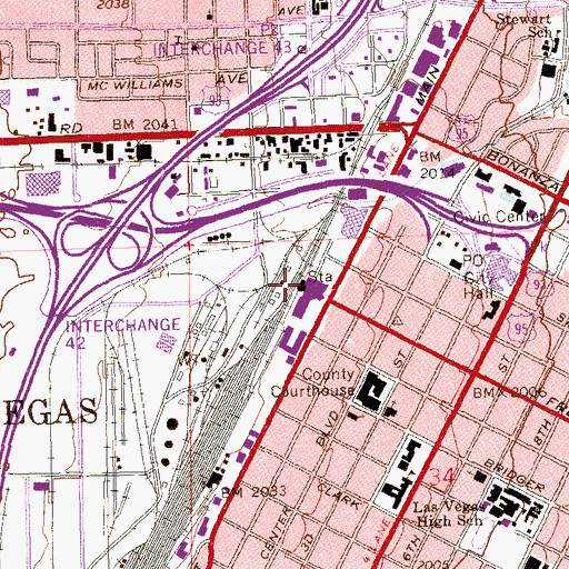 Topographic Map of Union Pacific Station, NV