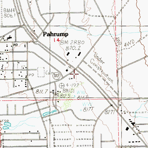 Topographic Map of Pahrump Valley Christian School, NV