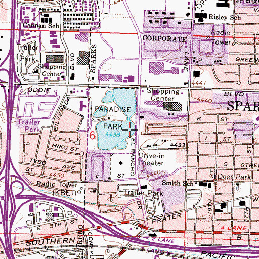 Topographic Map of Mama Louisas Child Care and Kindergarten, NV