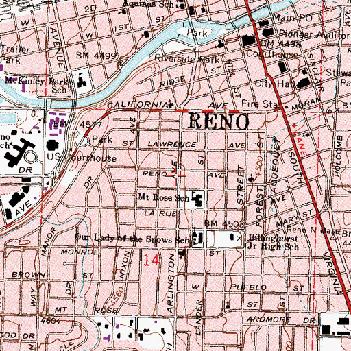 Topographic Map of Holy Child Early Learning Center, NV
