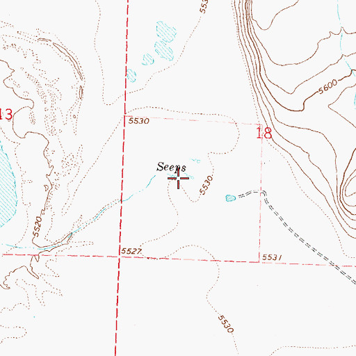 Topographic Map of Hills Warm Spring, NV
