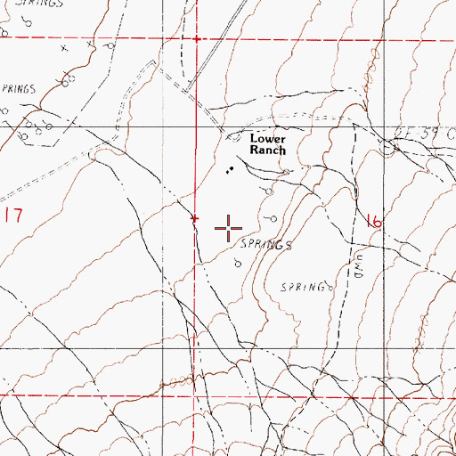Topographic Map of Lower Ranch Hot Spring, NV