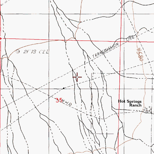 Topographic Map of Nelson Hot Spring, NV
