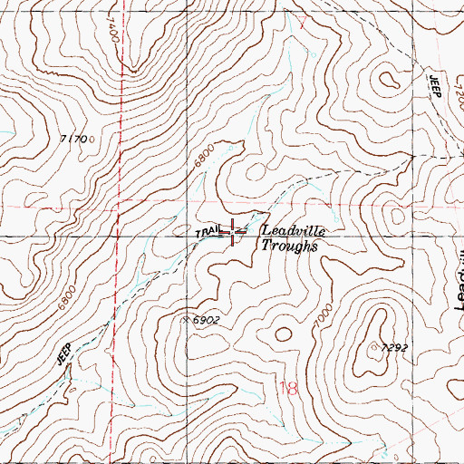 Topographic Map of Leadville Springs, NV