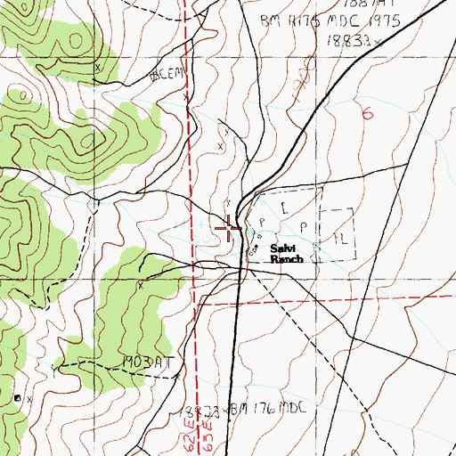 Topographic Map of John Salvis Hot Spring, NV