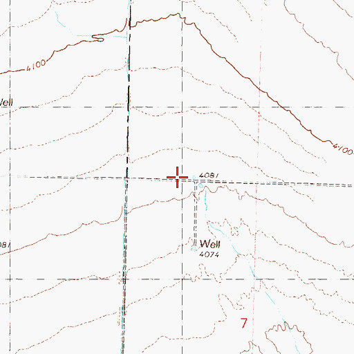 Topographic Map of Bailey Well, NV