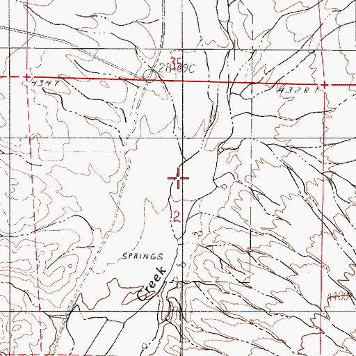Topographic Map of Paris Well, NV