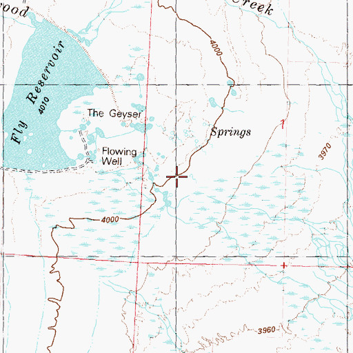 Topographic Map of Wards Hot Spring, NV