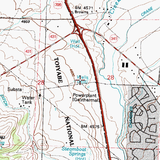 Topographic Map of Reno Well, NV