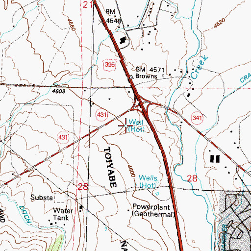 Topographic Map of Mount Rose 1 Well, NV