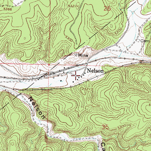 Topographic Map of Nelson, AZ