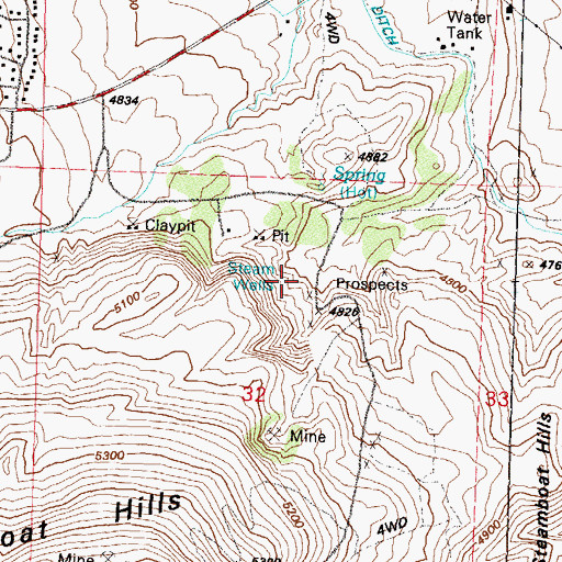 Topographic Map of Mercury Well, NV