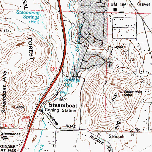 Topographic Map of Knox Well, NV