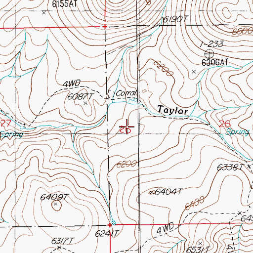 Topographic Map of Taylor Pocket, NV
