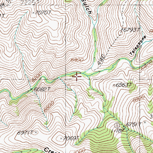 Topographic Map of Johns Creek, NV