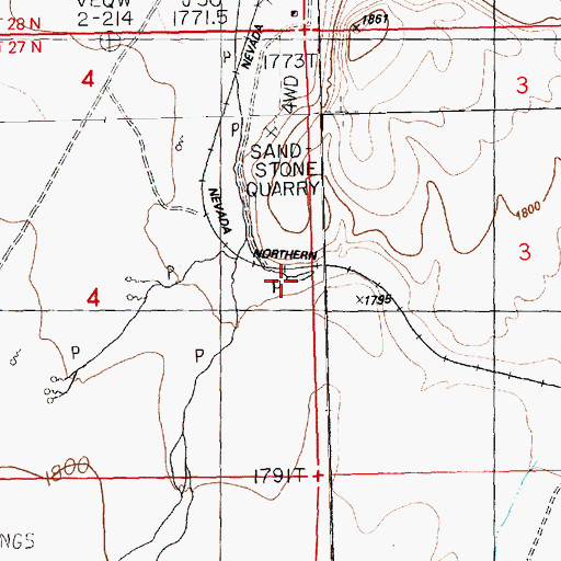 Topographic Map of Currie Ponds, NV