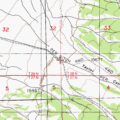 Topographic Map of Taylor Canyon Creek, NV