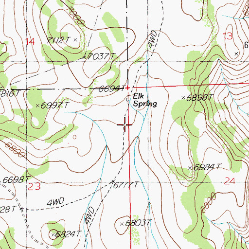 Topographic Map of Elk Meadows, NV