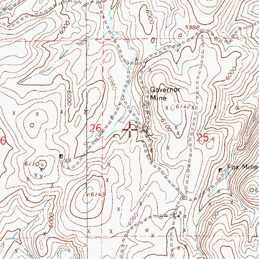 Topographic Map of Ivanhoe (historical), NV