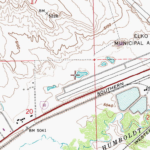 Topographic Map of Airport Ponds, NV