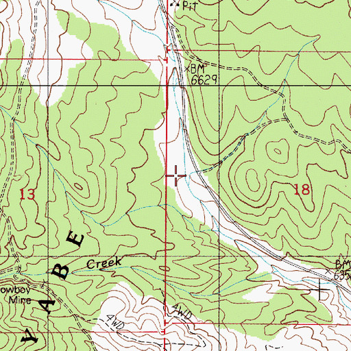 Topographic Map of Blackbird, NV