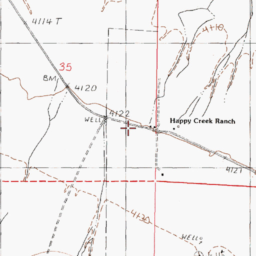 Topographic Map of Happy Creek Station, NV