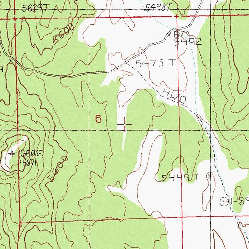 Topographic Map of Goose Creek State Recreation Ground and Game Refuge, NV