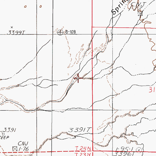 Topographic Map of Spring Creek, NV