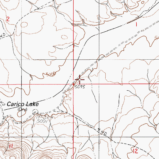 Topographic Map of Waukine Ranch, NV