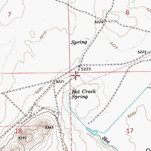 Topographic Map of Hot Creek, NV