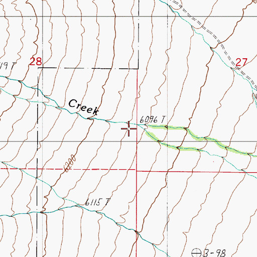 Topographic Map of Rock Creek, NV