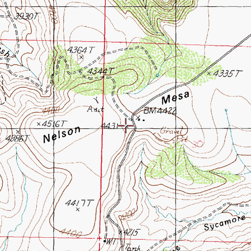 Topographic Map of Nelson Mesa, AZ