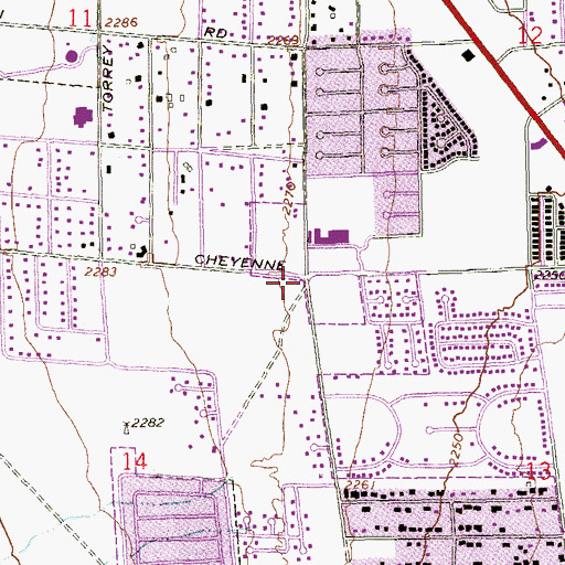 Topographic Map of Las Vegas Day School, NV