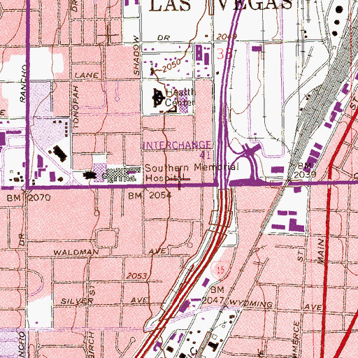 Topographic Map of First Presbyterian Church Pre-School and Day Care Center, NV