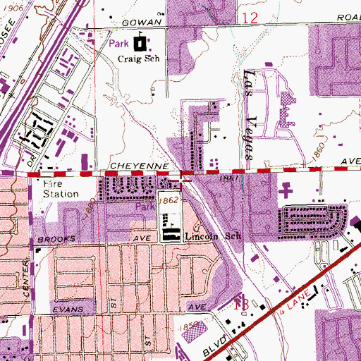 Topographic Map of Maranatha Academy of Las Vegas, NV